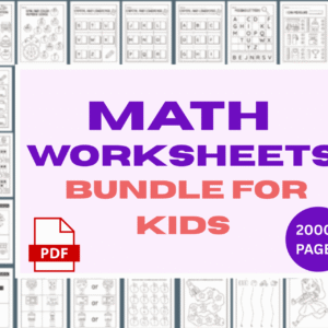 Math Worksheets Bundle for Kids