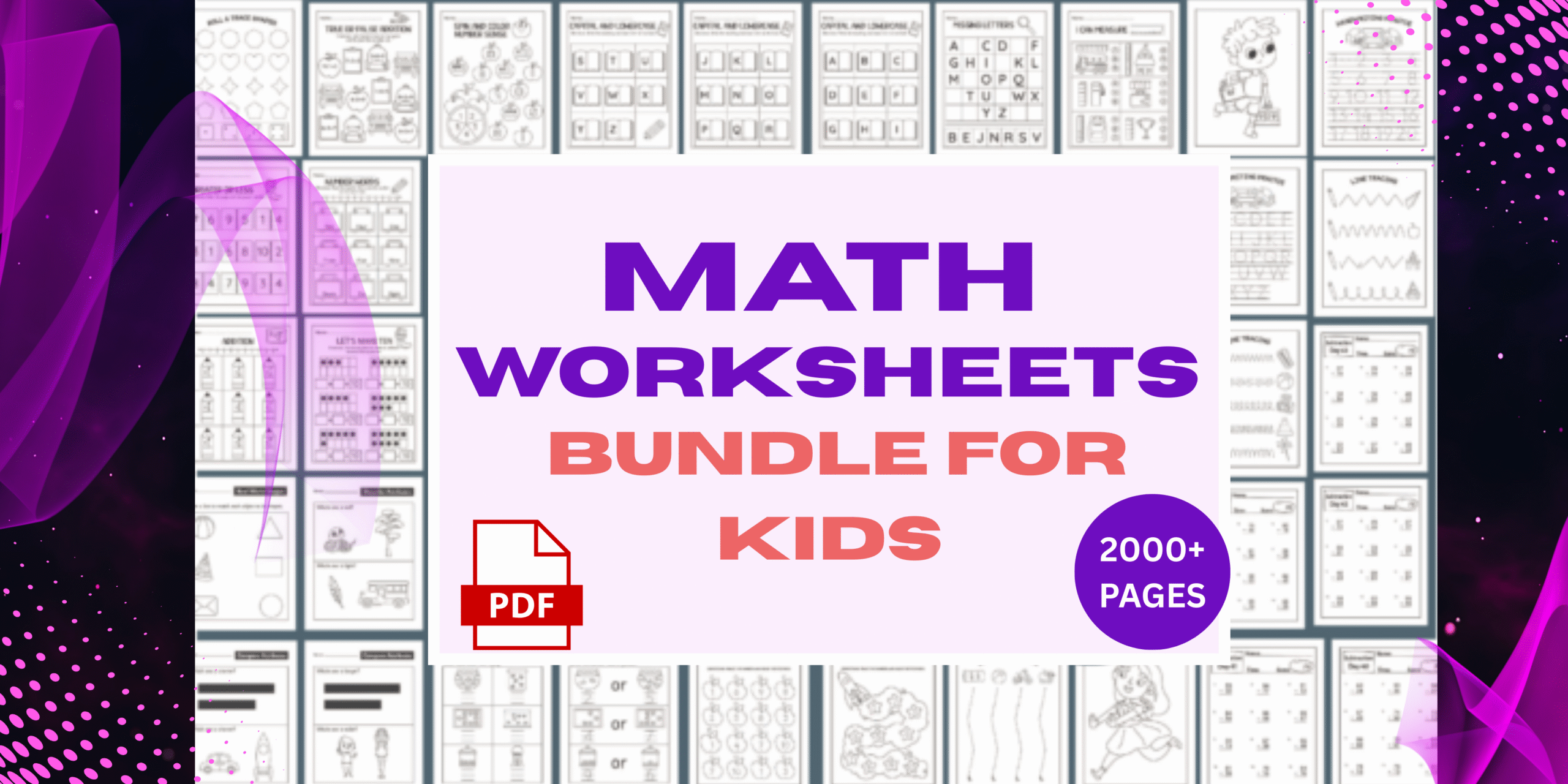 Math Worksheets Bundle for Kids